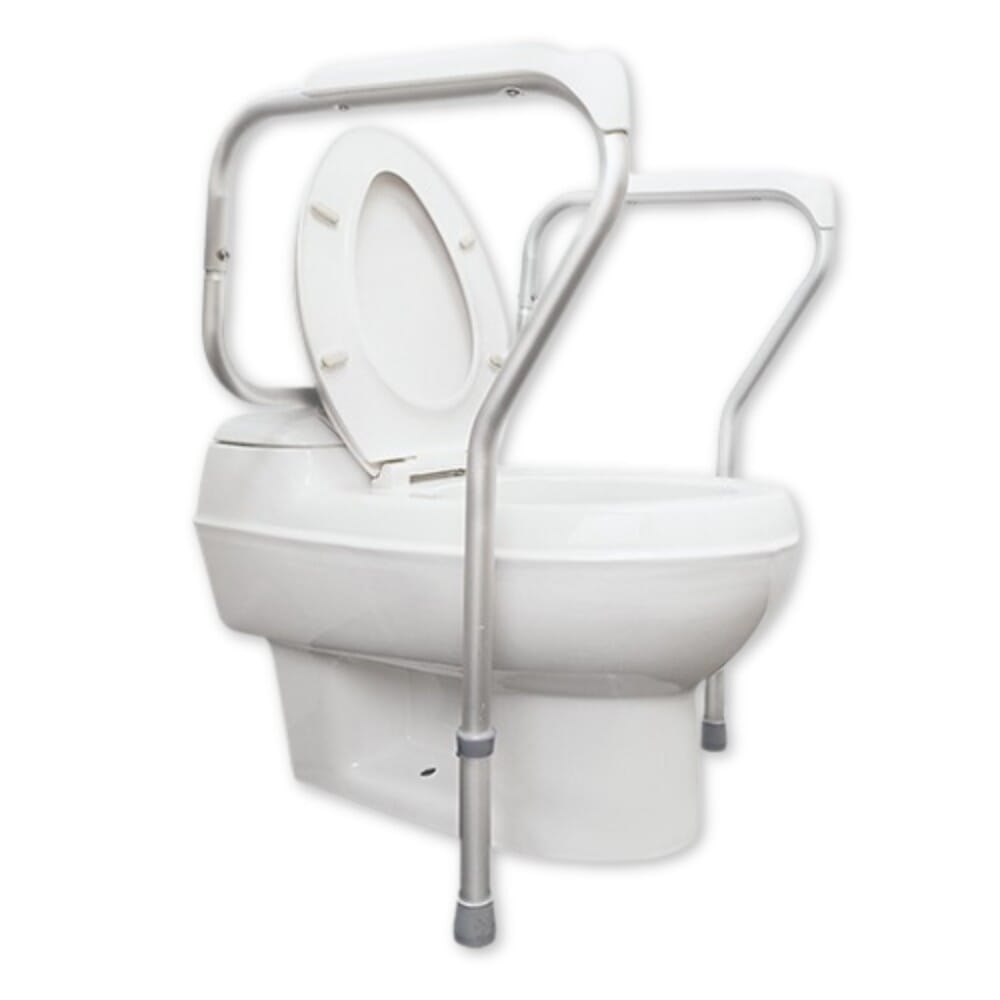 aluminium toilet safety frame side view