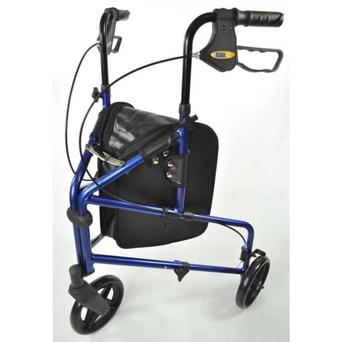 aluminium tri wheel walker blue