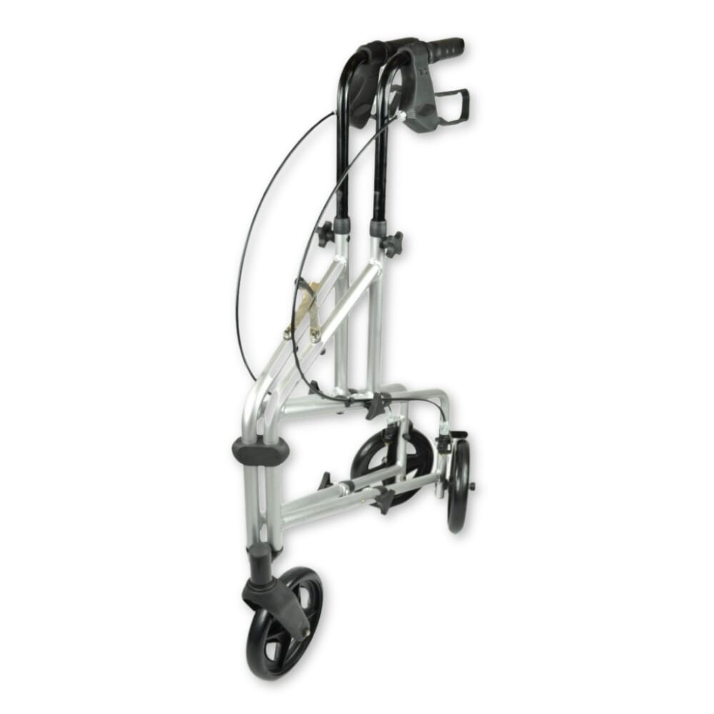 aluminium tri wheel walker folded