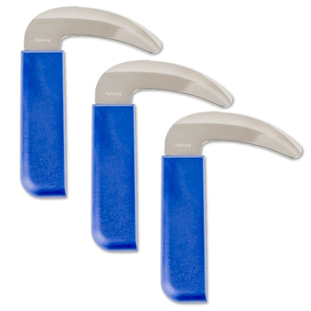 amefa blue handle cutlery rocker knife pack of 3