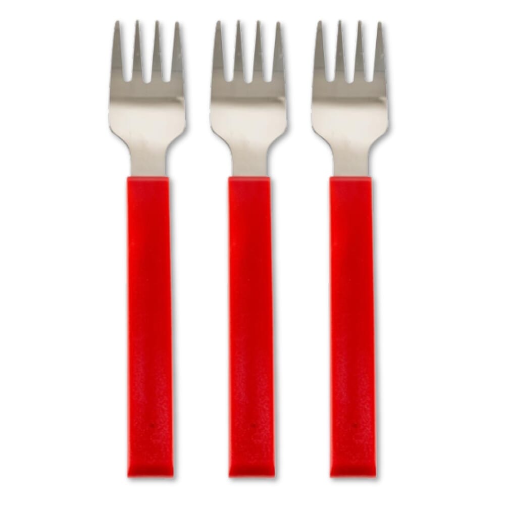amefa red handle cutlery fork pack of 3