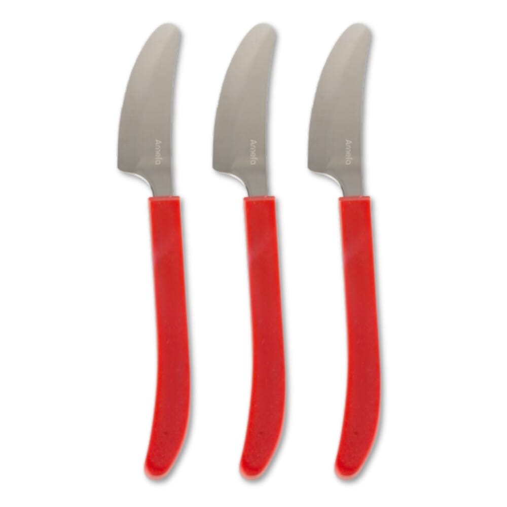 amefa red handle cutlery knife pack of 3
