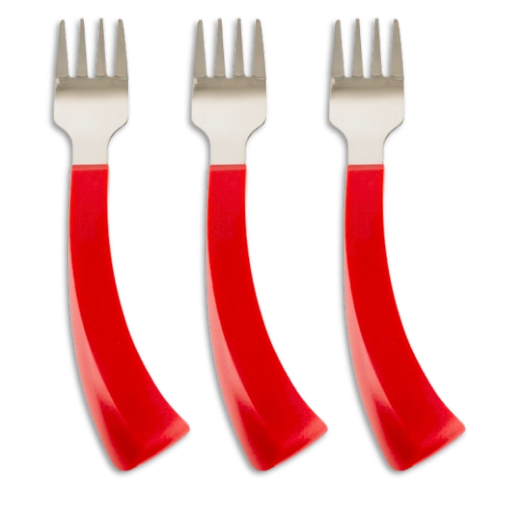 amefa red handle cutlery left handed fork pack of 3