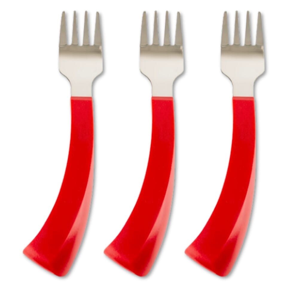 amefa red handle cutlery right handed fork pack of 3