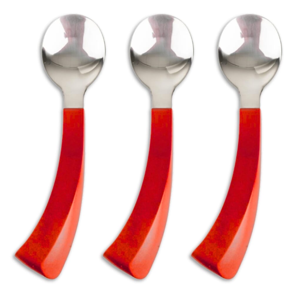 amefa red handle cutlery right handed spoon pack of 3