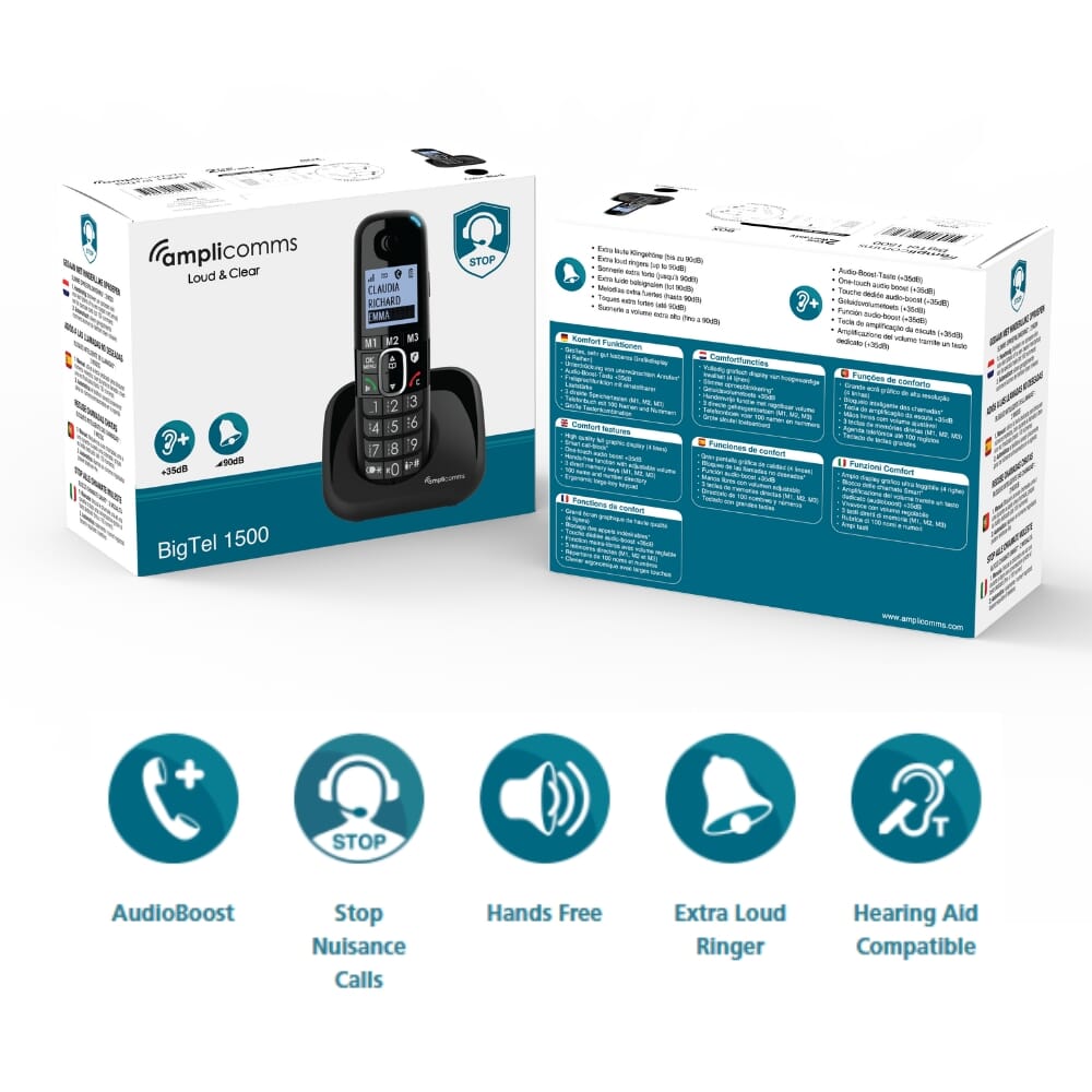 amplicomms bigtel 1500 dect phone features
