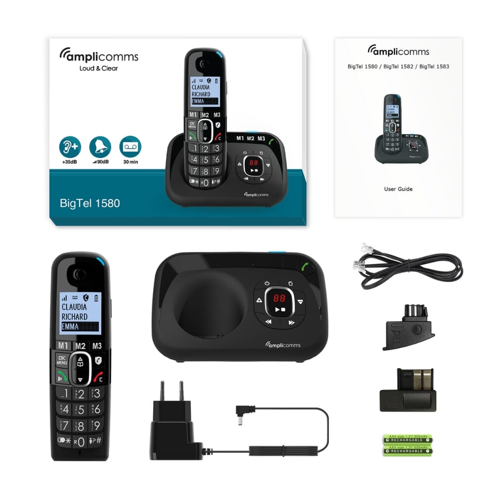amplicomms bigtel 1580 dect answerphone in the box
