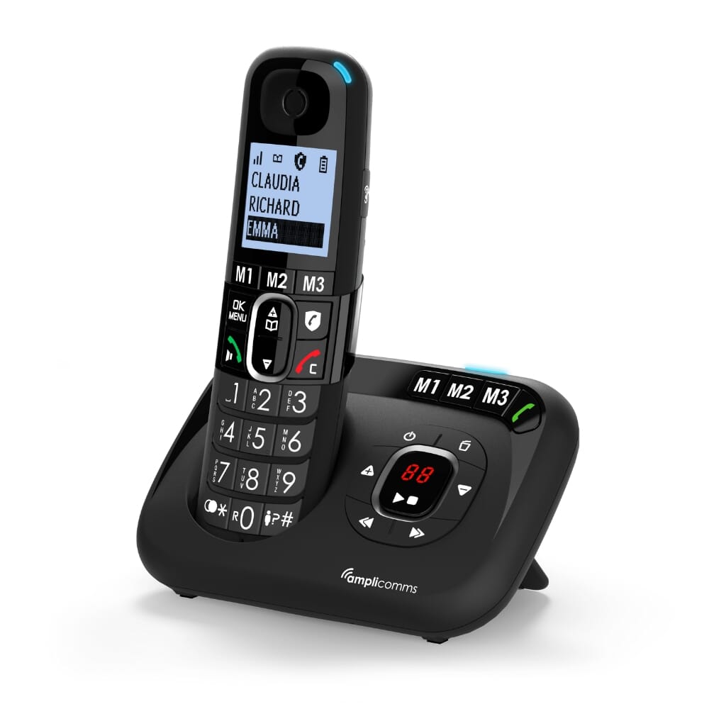 amplicomms bigtel 1580 dect answerphone side