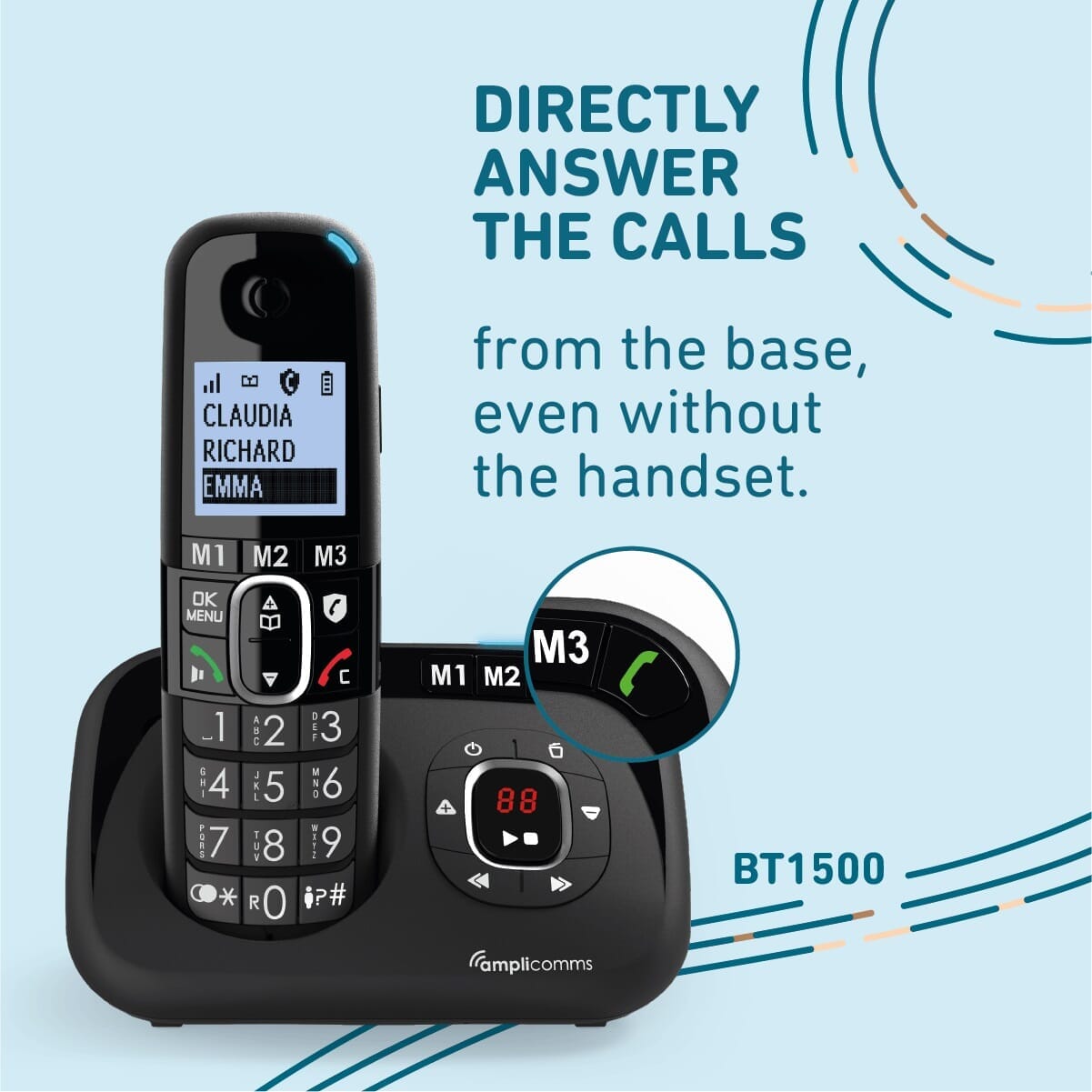 amplicomms bigtel 1582 phone twin features