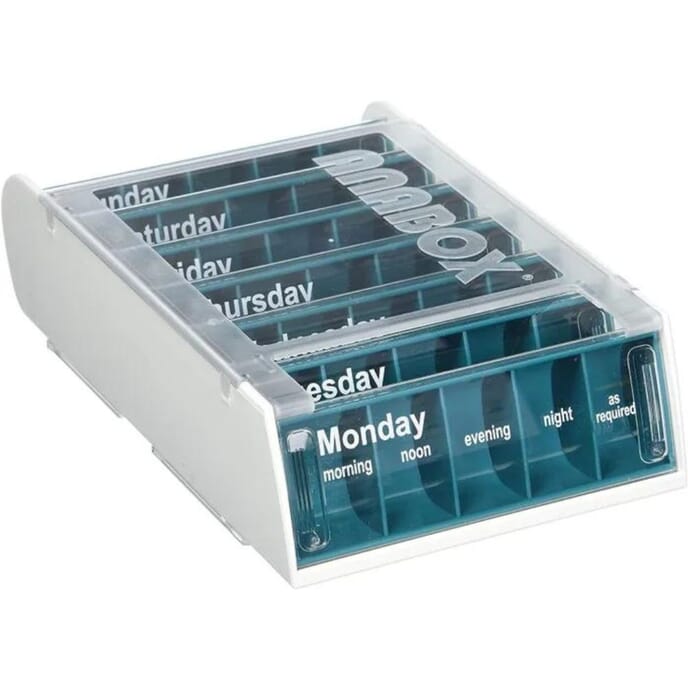 anabox weekly pill organiser blue