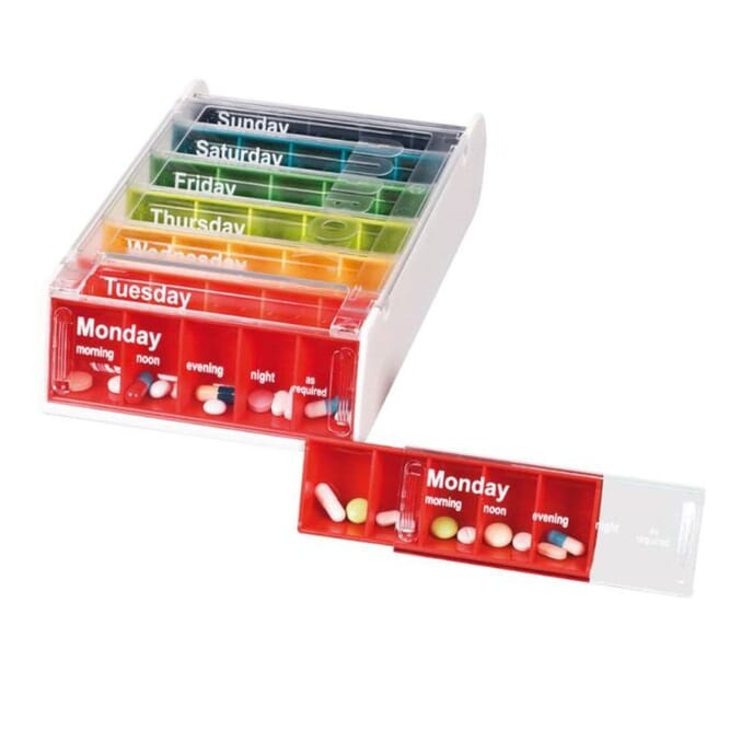 anabox weekly pill organiser rainbow