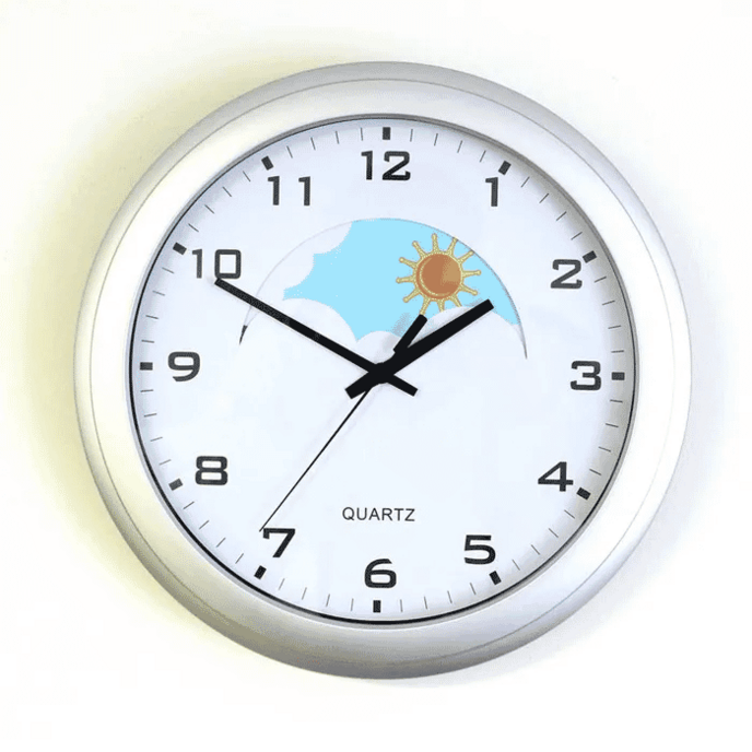 analogue dementia care day night wall mount clock