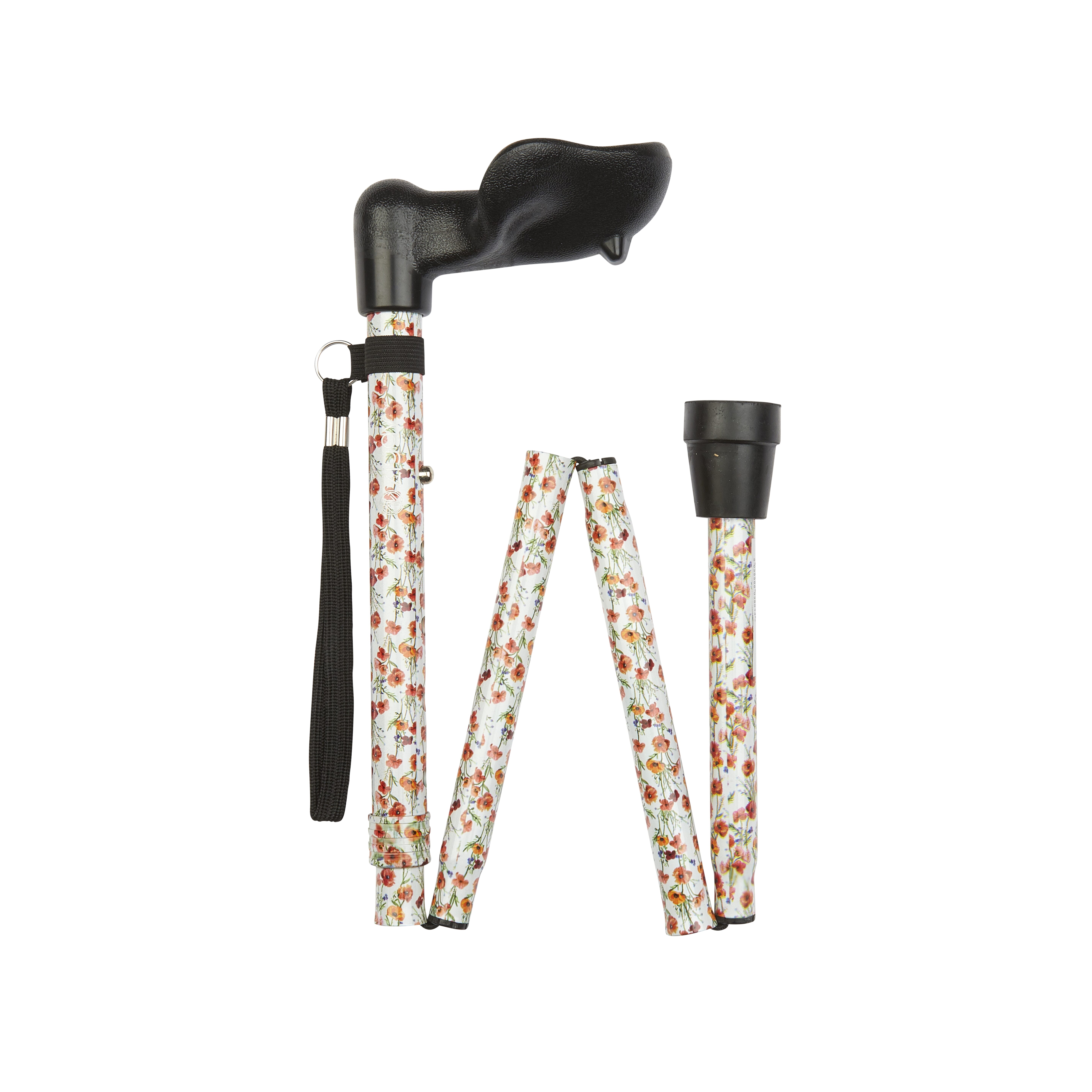 anatomical handle folding stick poppies pattern right folded