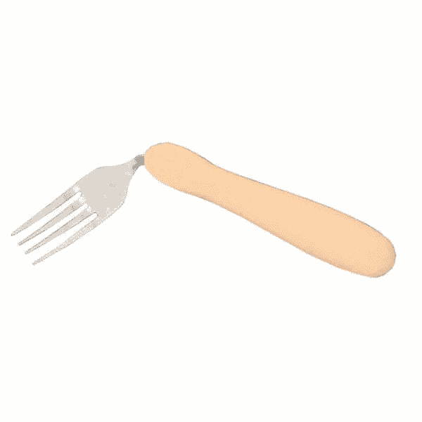 View Angled Caring Fork with Shaped Handle Right information