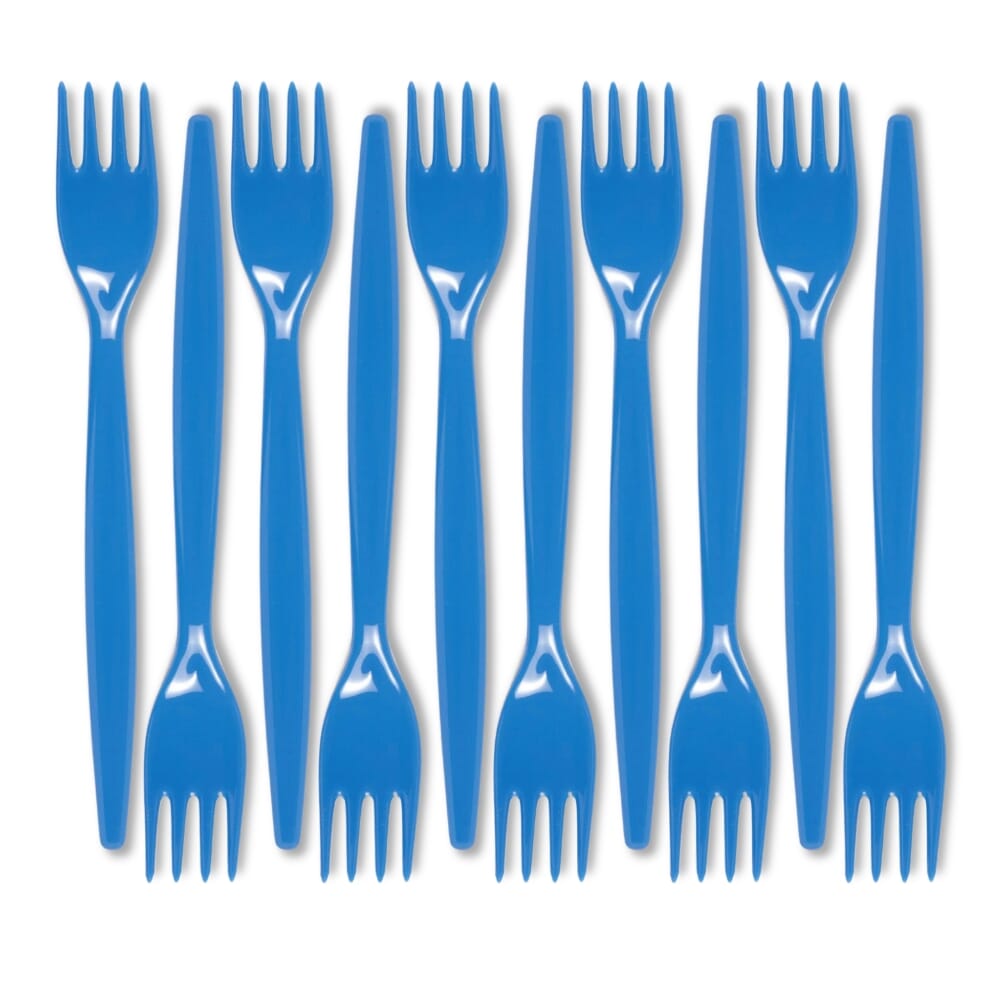 Antibacterial Fork Blue Pack of 10