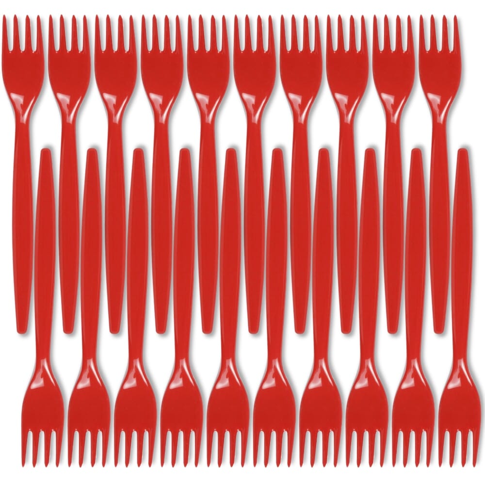 antibacterial fork red pack of 20