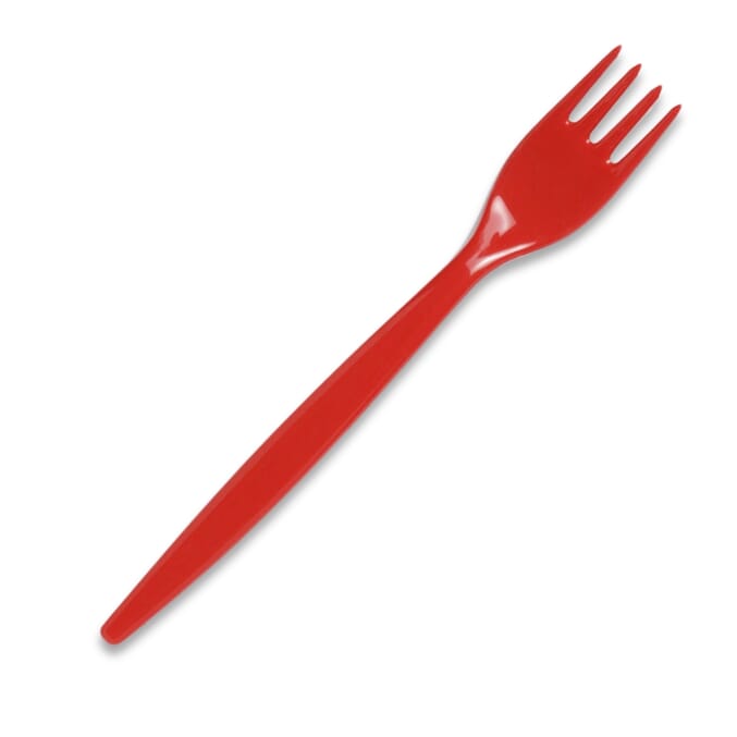 antibacterial fork red single