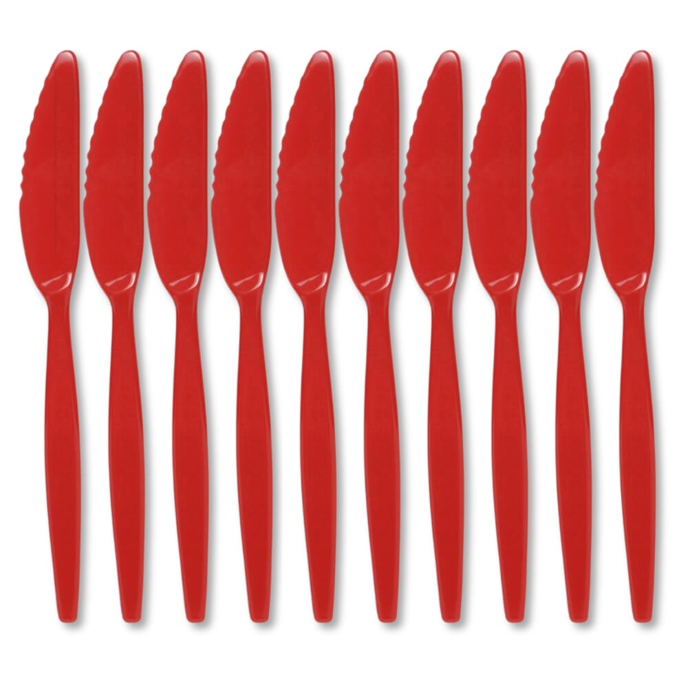 antibacterial knife red pack of 10