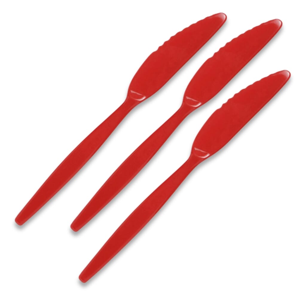 View Antibacterial Knife Red Pack of 3 information