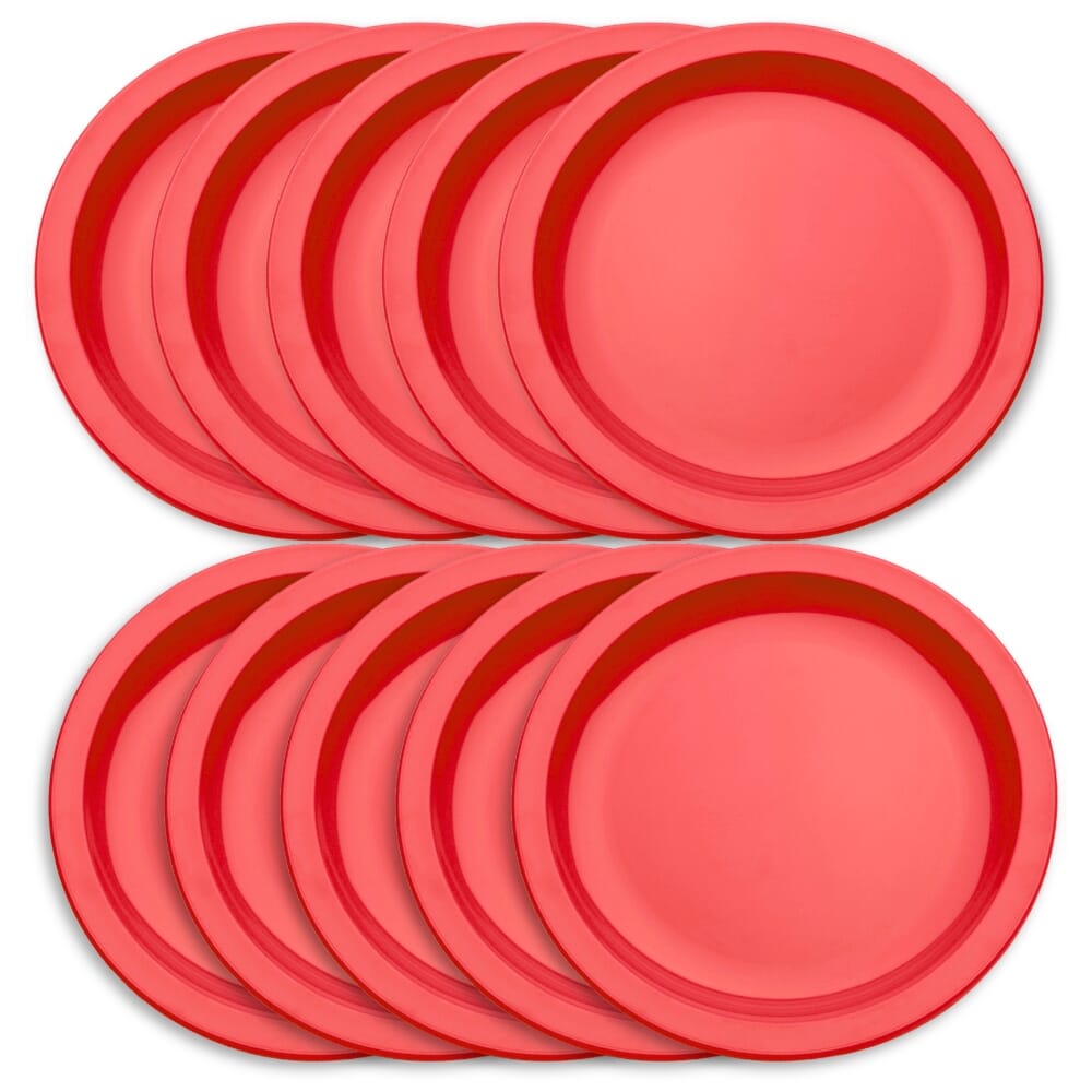 Antibacterial Plate Red Large Pack of 10