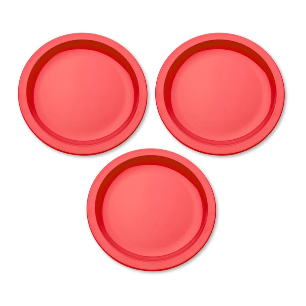 antibacterial plate red small pack of 3