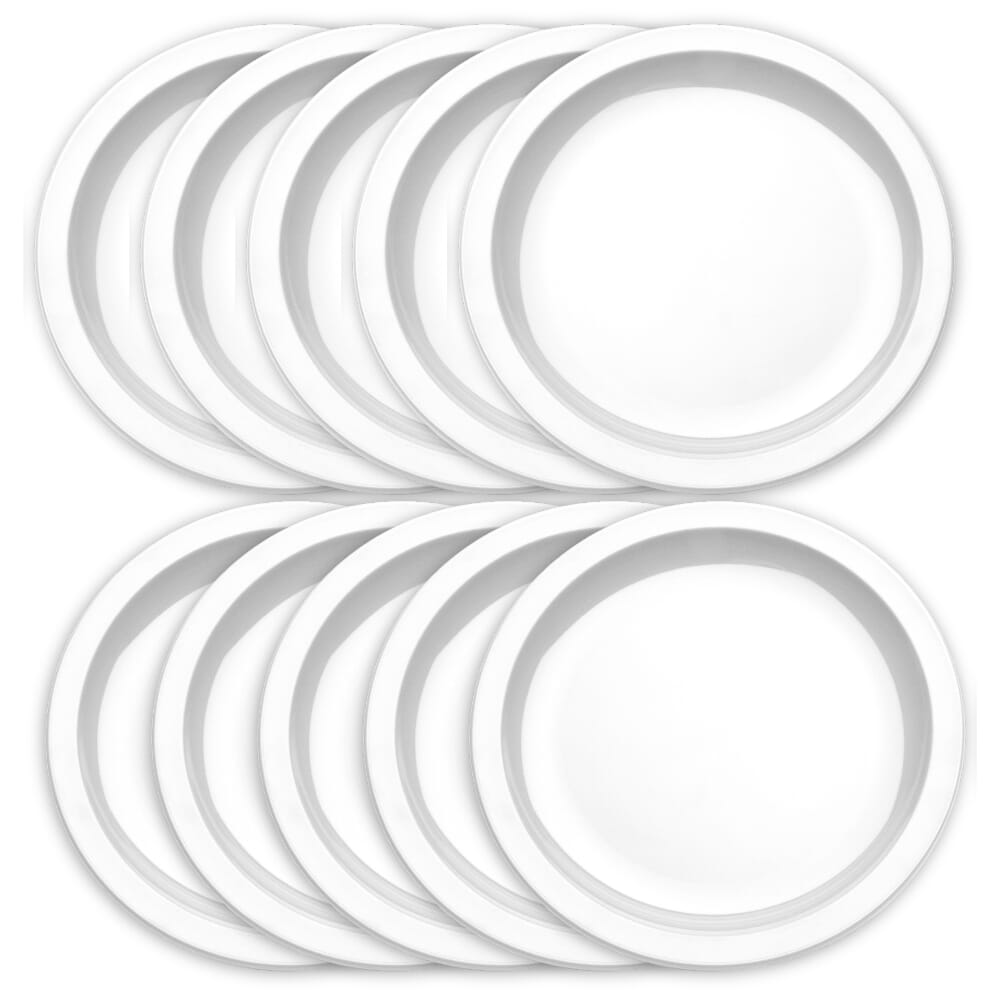 Antibacterial Plate White Large Pack of 10