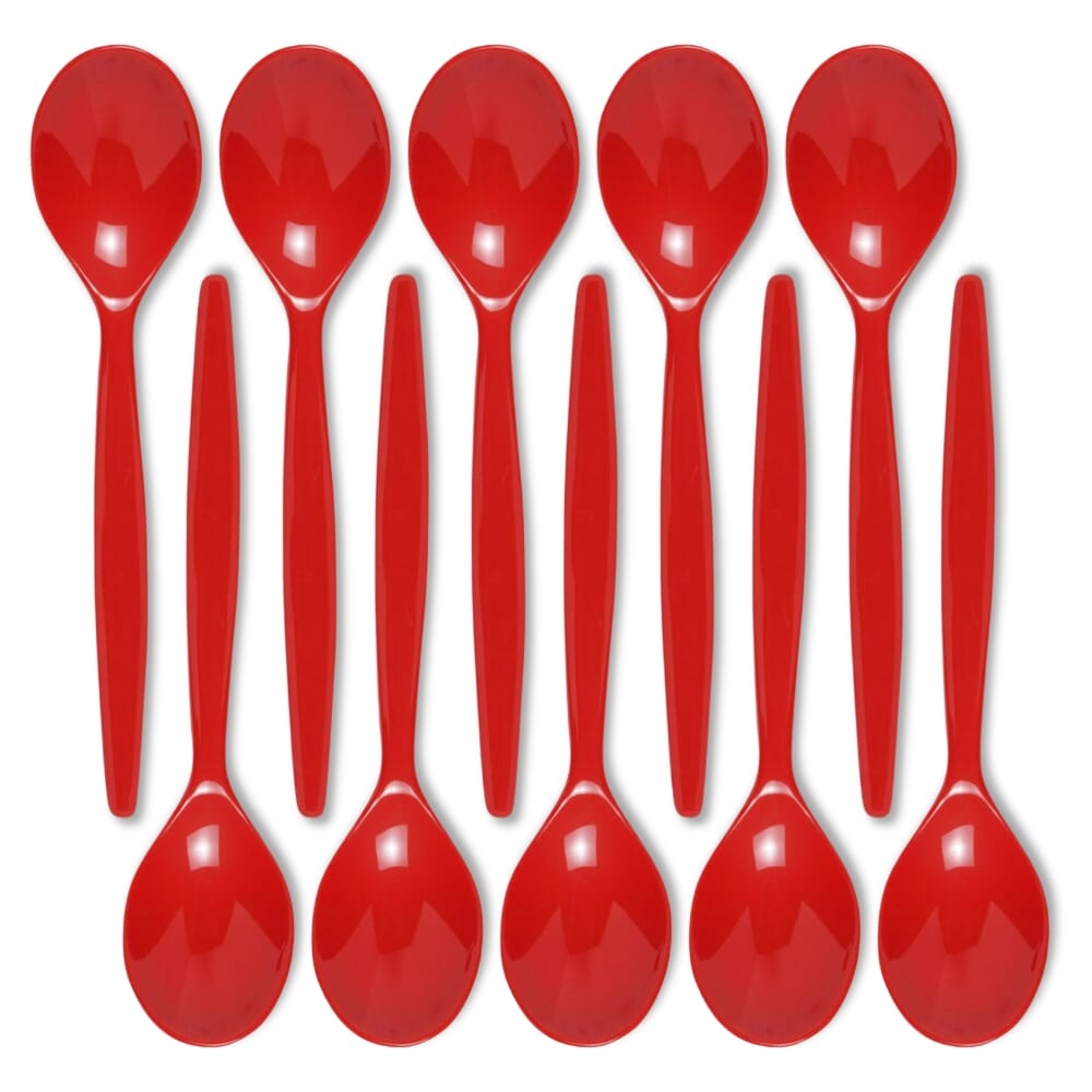 antibacterial spoon red pack of 10