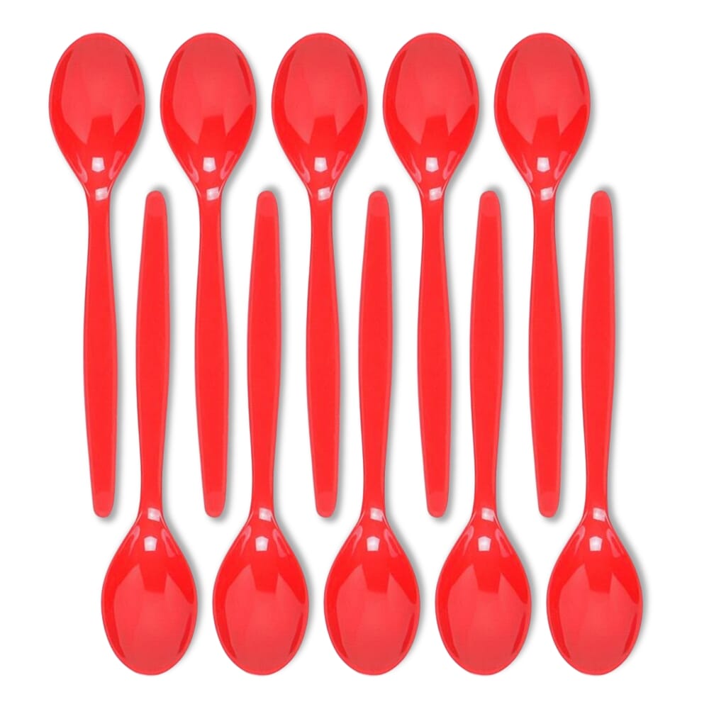antibacterial teaspoon red pack of 10