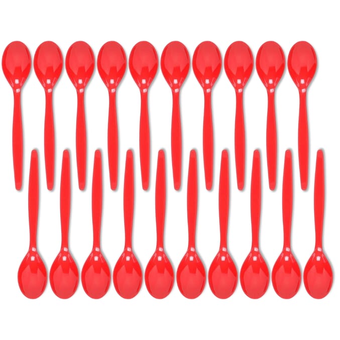 antibacterial teaspoon red pack of 20