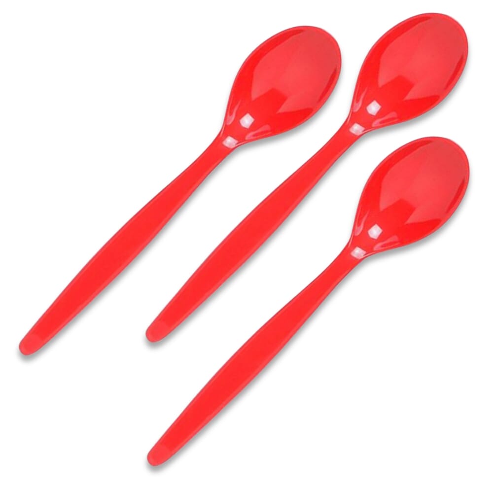 antibacterial teaspoon red pack of 3