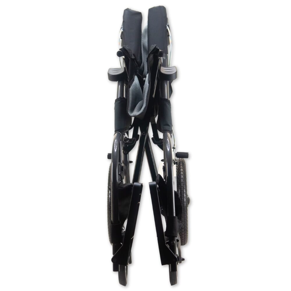 apollo lightweight attendant propelled wheelchair folded