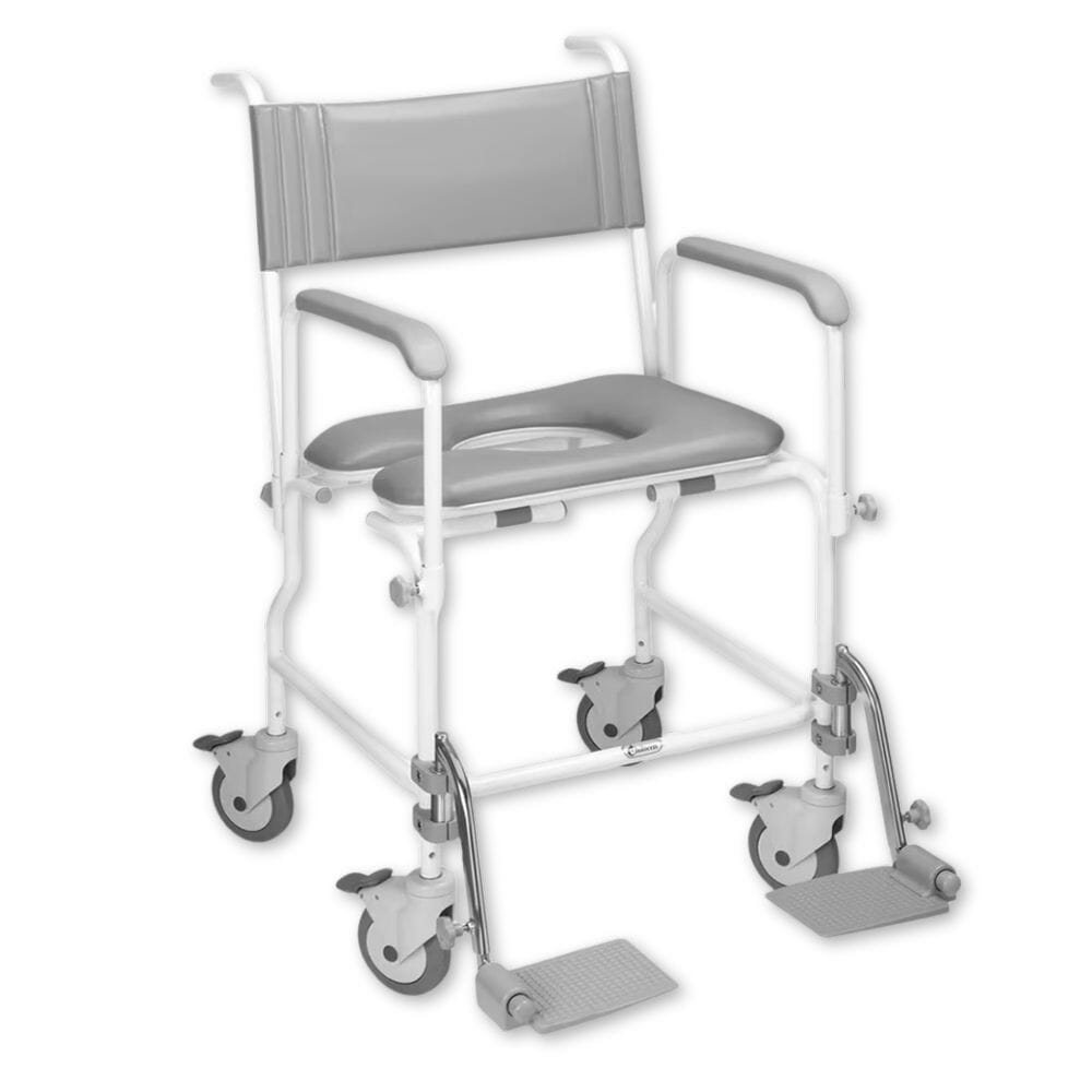 aquamaster a06 attendant propelled shower commode chair seat width 545 21
