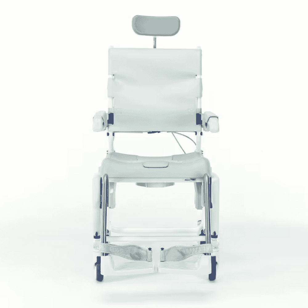 aquatec ocean dual vip ergo shower commode chair front view
