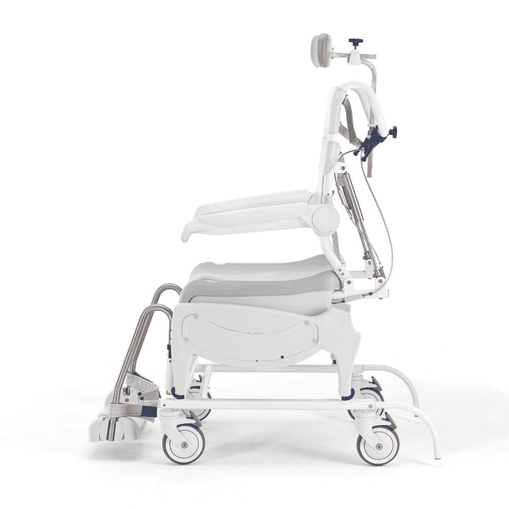 aquatec ocean dual vip ergo shower commode chair side view