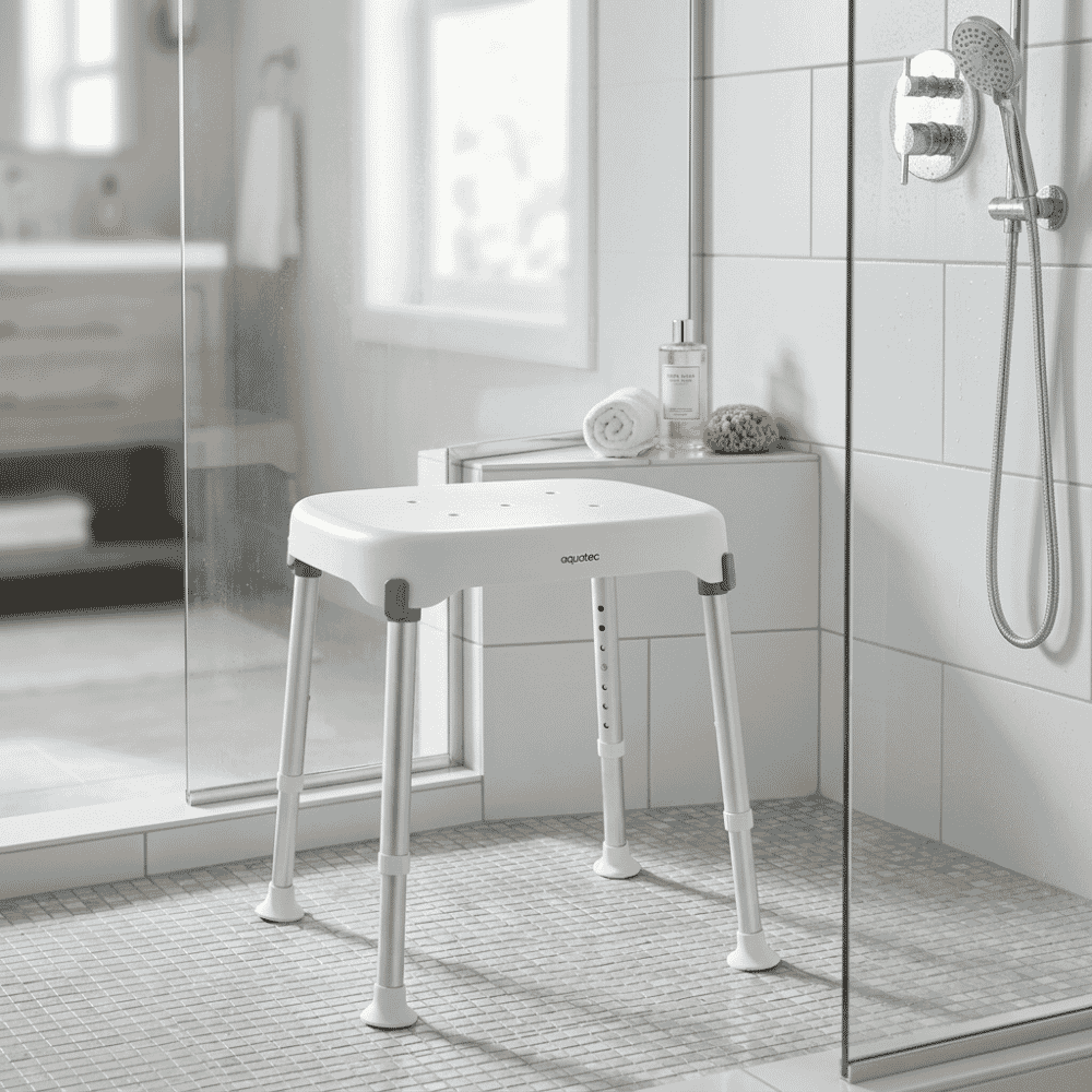 aquatec pure bay shower stool in situ
