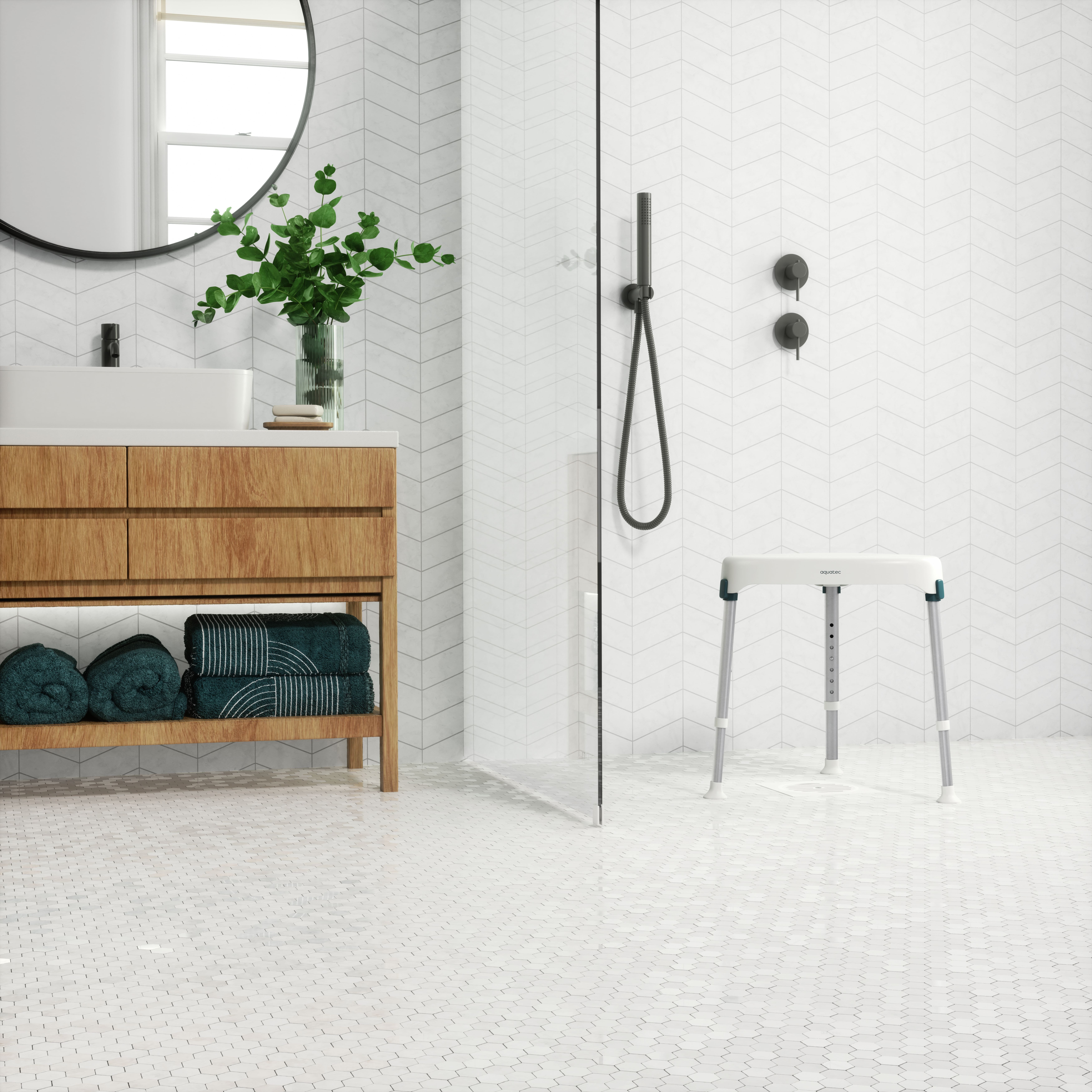 aquatec pure siro shower stool lifestyle