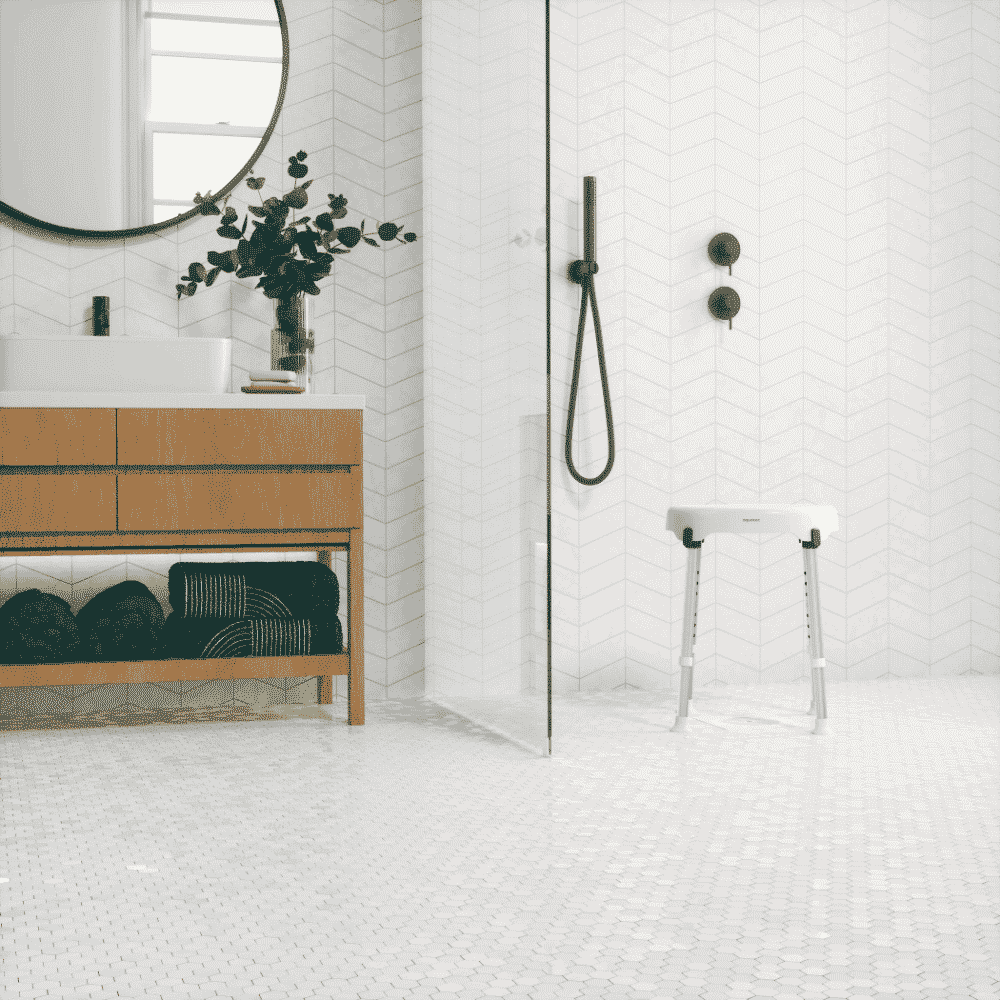 aquatec pure sol shower stool lifestyle