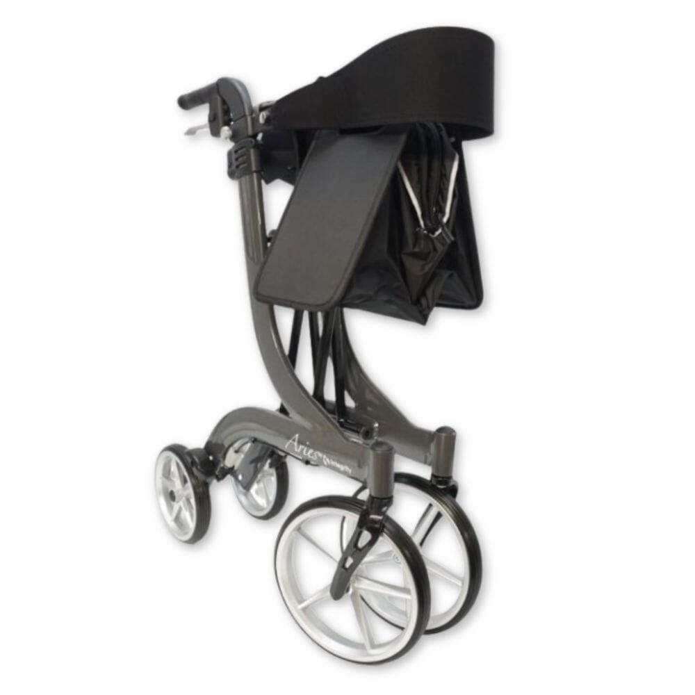 aries deluxe rollator folded