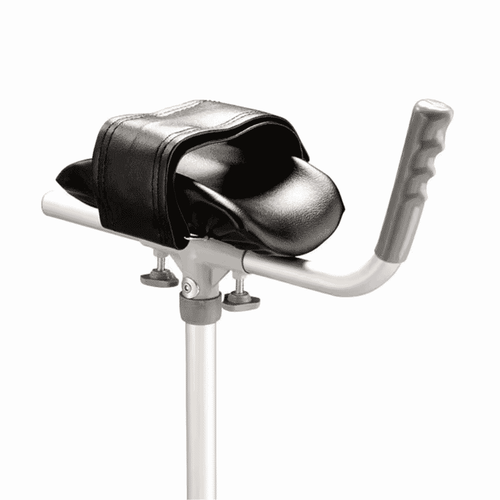 arthritic elbow crutches close up