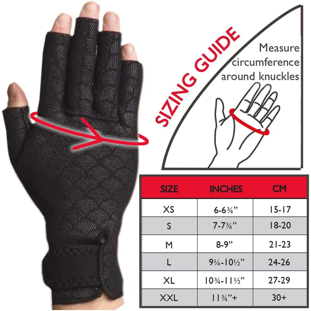 arthritic gloves sizing chart