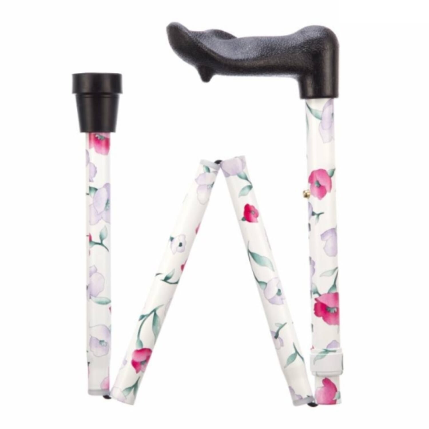 View Folding Arthritis Grip Cane Right Handed Pink Flower information