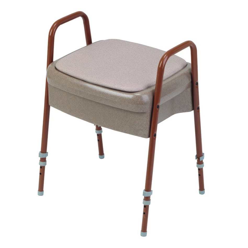 ashby adjust oatmeal commode shown with cover on