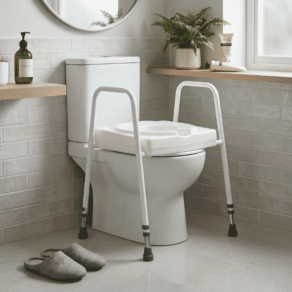 ashby lux toilet seat and frame on toilet