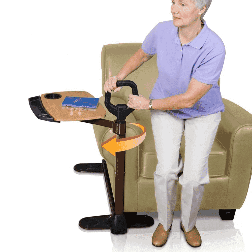 assist a tray chair table standing