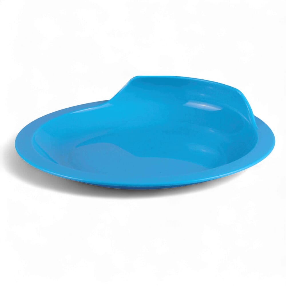 assisted living plate blue