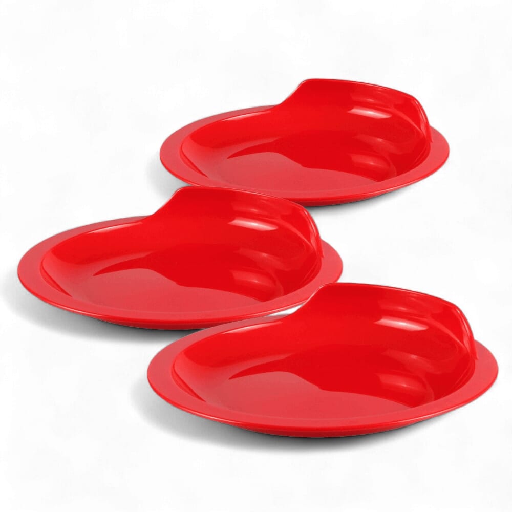 assisted living plate red pack of 3