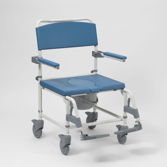 aston bariatric mobile shower commode chair