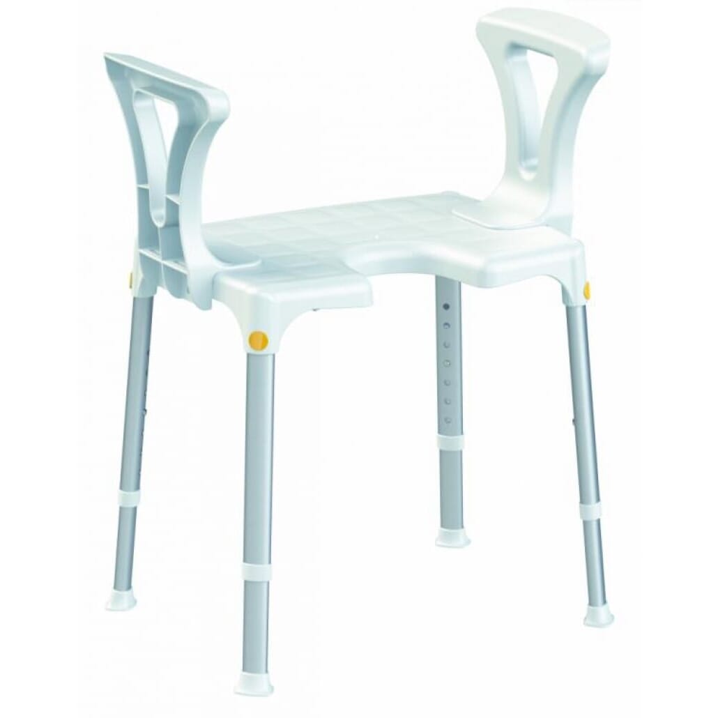 atlantis rectangular shower stool with opening and armrests