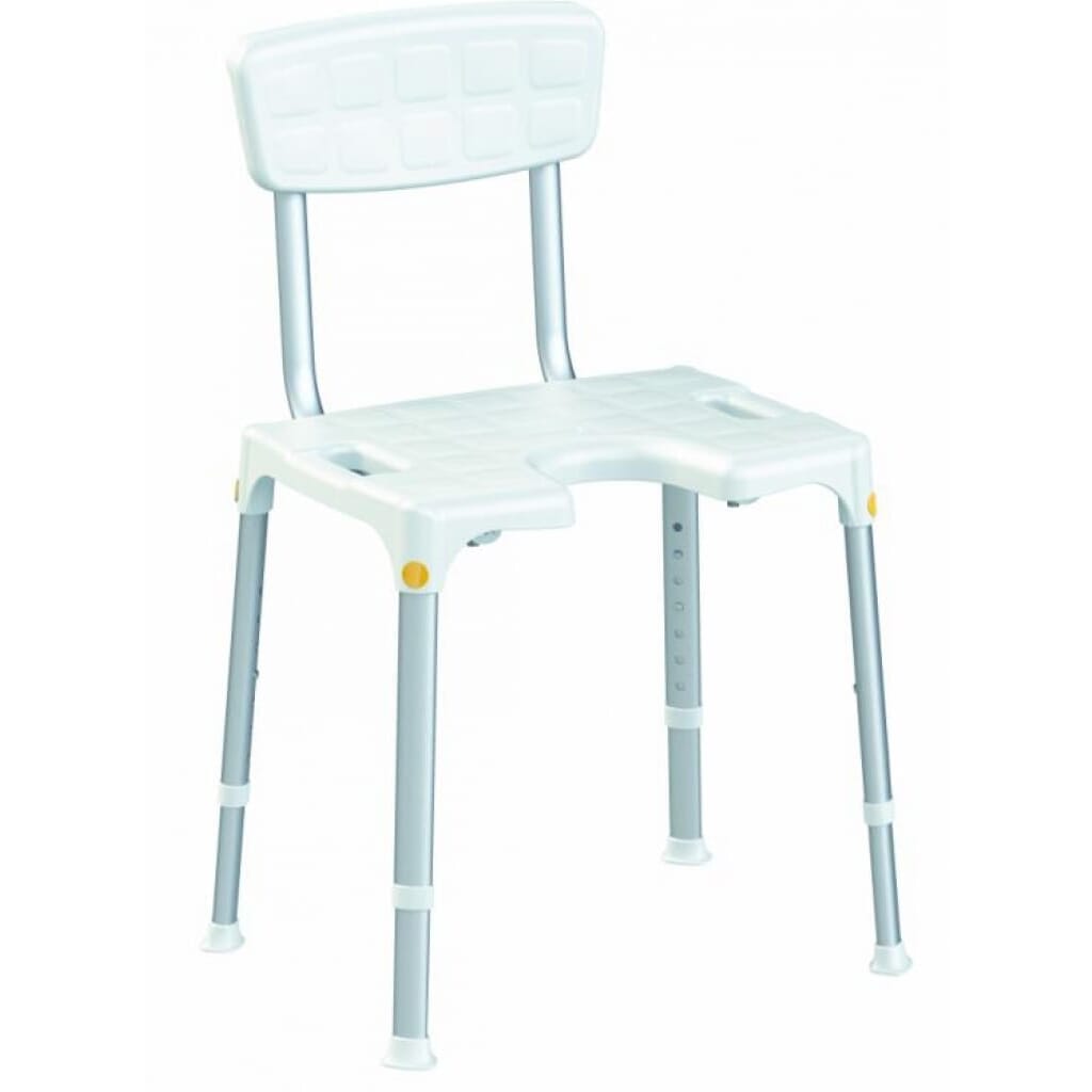 atlantis rectangular shower stool with opening and backrest