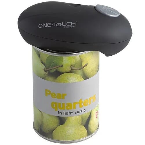 auto can opener black in use